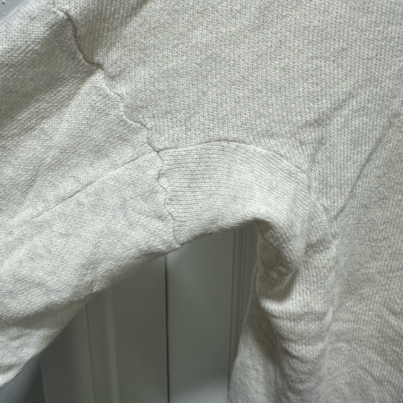 James Perse 4 Cream Hooded Sweater Cropped Lagenlook Minimalist XL - Picture 4 of 6